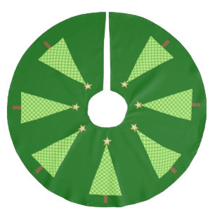 Lime green polka dot modern Christmas tree Brushed Polyester Tree Skirt