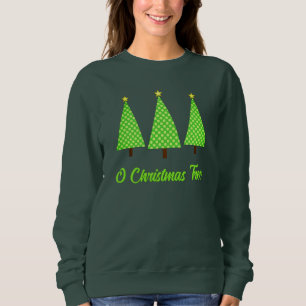 Lime Green Polka Dot Modern Christmas Tree Sweatsh Sweatshirt