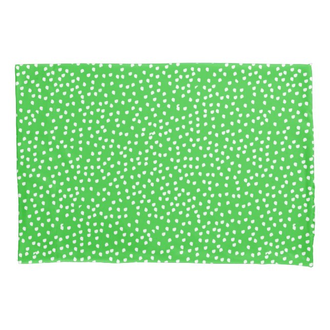 Lime Green Polka Dot Pillowcase (Front)