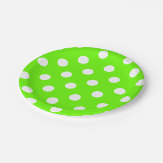 Lime green polka dots for the spring plate