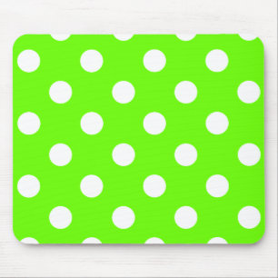 Lime green polka dots nail design for the spring mouse pad