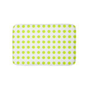 Lime green polka dots pattern customizable design bath mat