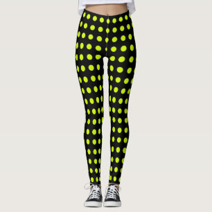 Lime green polka dots pattern customizable design leggings