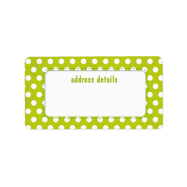 Lime green Polkadot Label (Front)