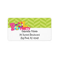 Lime Green Pool Party Shipping Label