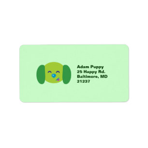 Lime Green Puppy Label