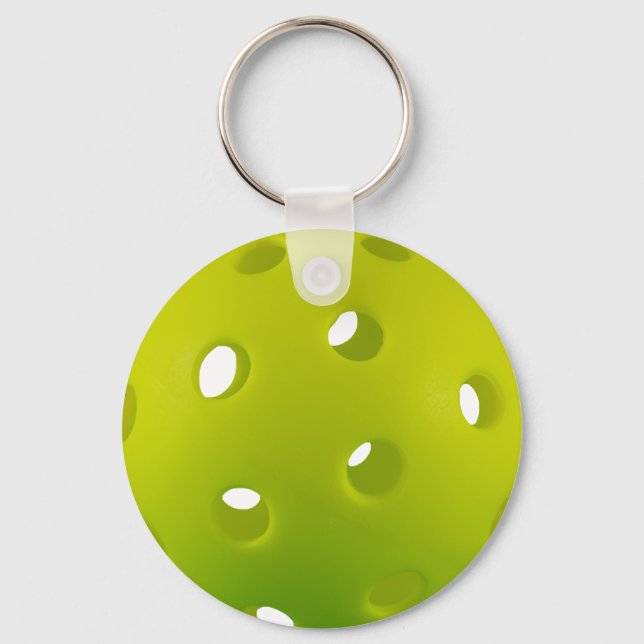 Lime green real pickleball  classic  keychain (Front)