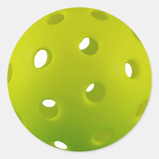 Lime green real pickleball  classic round sticker (Front)