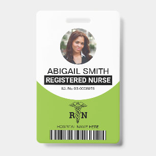 Lime green Registered nurse photo template Badge