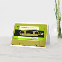 Lime Green Retro Cassette Tape