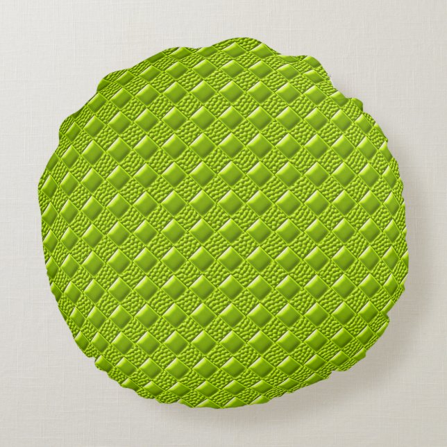 Lime Green Round Pillow (Back)