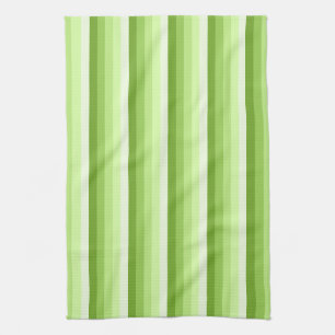 Lime green shadow stripes kitchen towel
