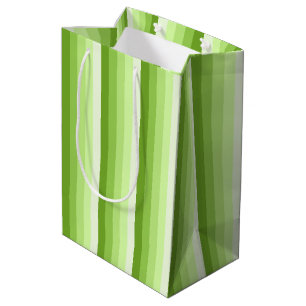 Lime green shadow stripes medium gift bag