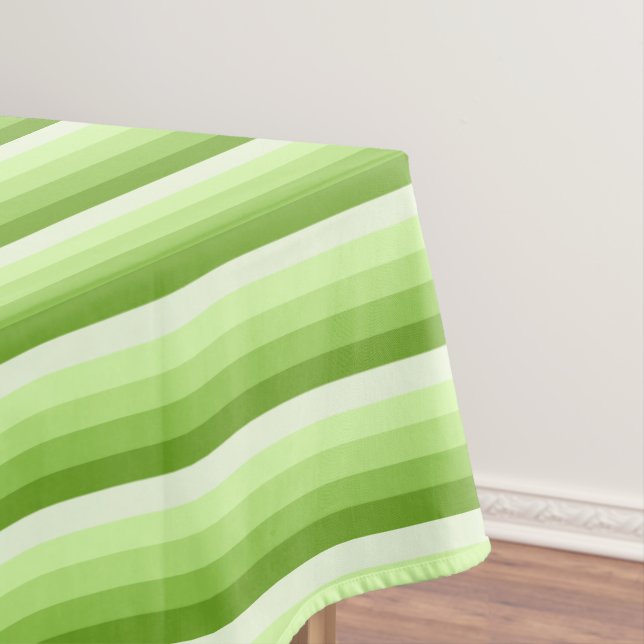 Lime green shadow stripes tablecloth (In Situ)