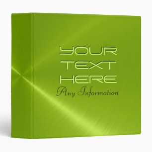 Lime green shiny stainless steel metal binders