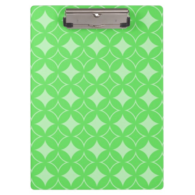 Lime green shippo pattern clipboard (Front)