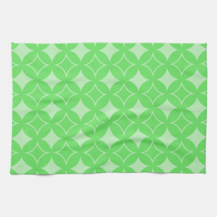 Lime green shippo pattern kitchen towel