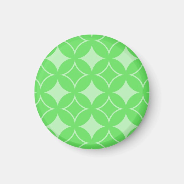 Lime green shippo pattern magnet (Front)