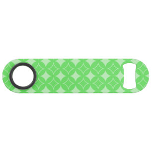 Lime green shippo pattern speed bottle opener