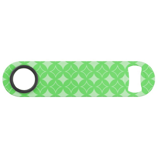 Lime green shippo pattern speed bottle opener (Front (Horizontal))