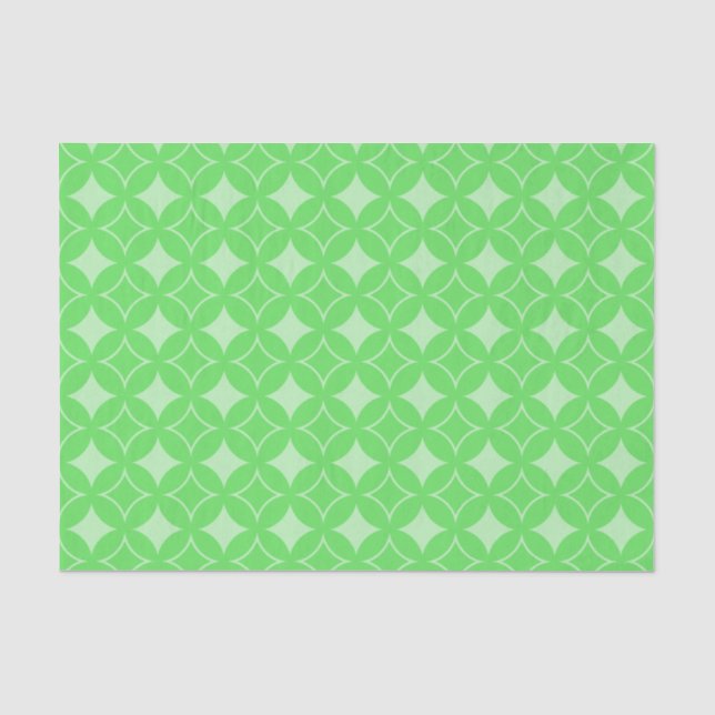 Lime green shippo pattern tissue paper (Front)