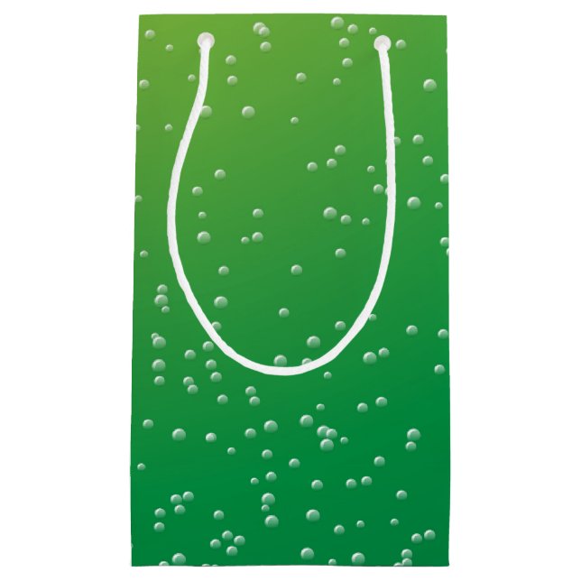 Lime Green Soda with Tiny Bubbles Small Gift Bag (Front)