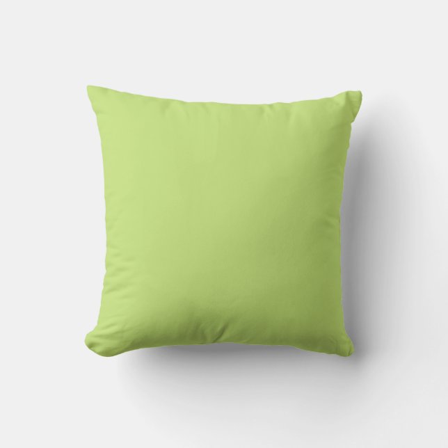 Lime Green Solid Colour Pairs Sharp Green 13-0535 Throw Pillow (Front)