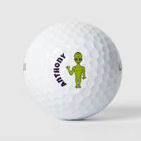 Lime Green Space Alien Personalized