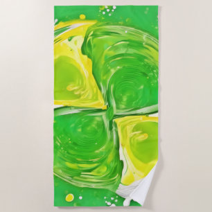 Lime Green Spiral Beach Towel