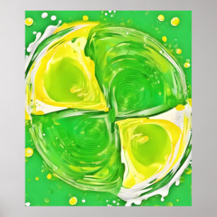 Lime Green Spiral Poster