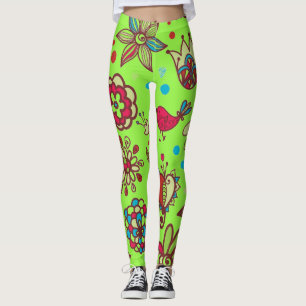 Lime Green Spring Time Leggings