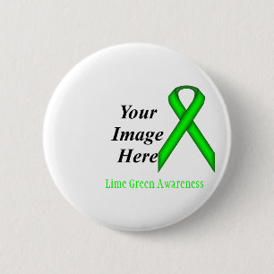 Lime Green Standard Ribbon by Kenneth Yoncich 2 Inch Round Button