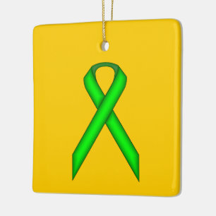 Lime Green Standard Ribbon by Kenneth Yoncich Ceramic Ornament