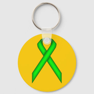 Lime Green Standard Ribbon by Kenneth Yoncich Keychain