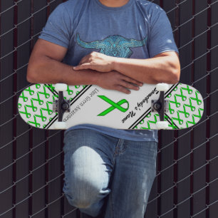 Lime Green Standard Ribbon by Kenneth Yoncich Skateboard