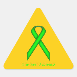 Lime Green Standard Ribbon by Kenneth Yoncich Triangle Sticker