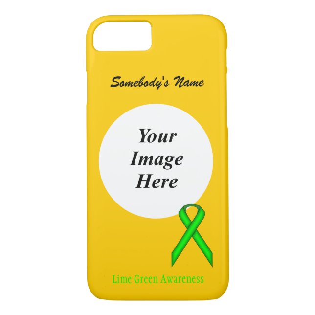 Lime Green Standard Ribbon Tmpl by Kenneth Yoncich Case-Mate iPhone Case (Back)
