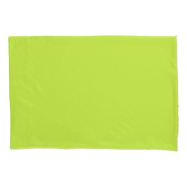 Lime Green Standard Size Pillow Case Pair (Front-Left)