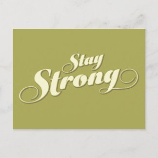 Lime Green Stay Strong Encouraging Quote Postcard