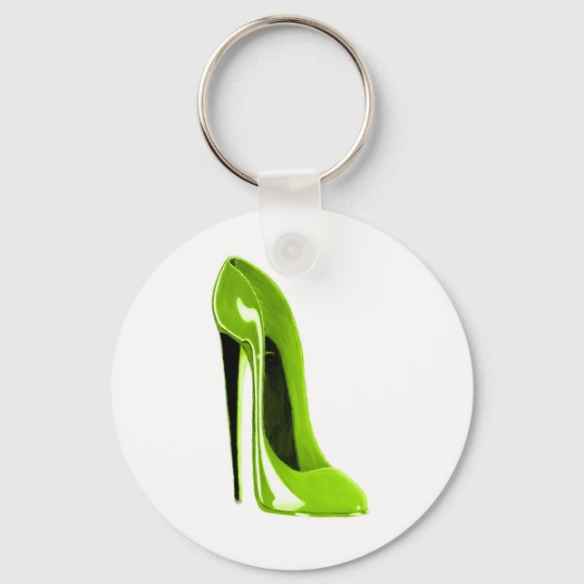Lime Green Stiletto Shoe Keychain (Front)