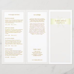 Lime Green Stripe Hair Salon Spa TriFold Brochure