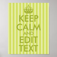 Lime Green Stripe Keep Calm and Edit Text