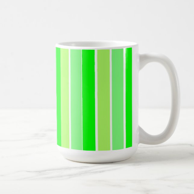 Lime Green Stripes Coffee Mug (Right)