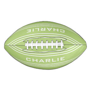 Lime Green Stripes custom monogram football