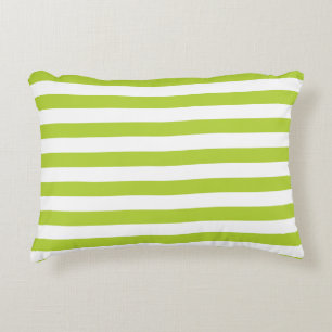 Lime Green Stripes Decorative Pillow