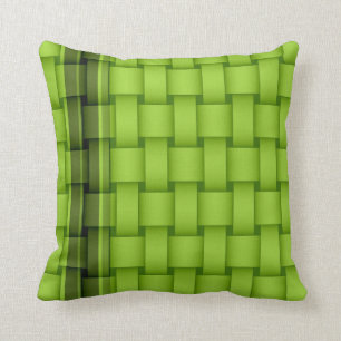 Lime green stripes retro graphic design throw pillow