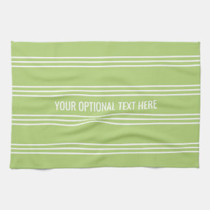 Lime Green Stripes serviette de cuisine personnali
