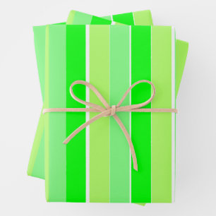 Lime Green Stripes Wrapping Paper Sheet