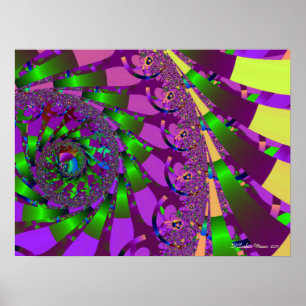 Lime Green Swirl Poster