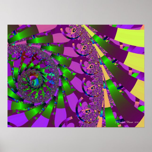 Lime Green Swirl Poster (Front)